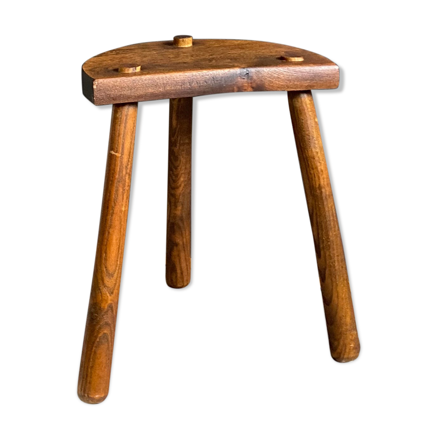 Vintage tripod wood farm stool