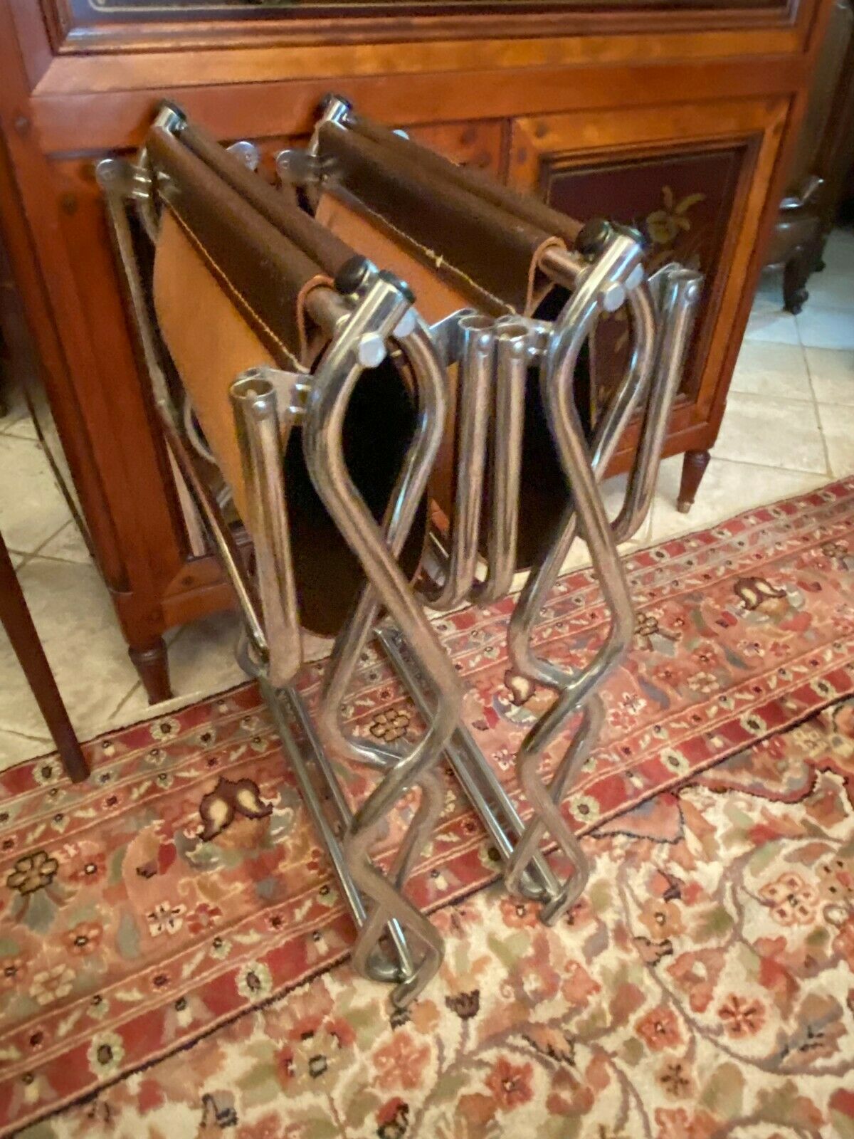 Pair of folding armchairs