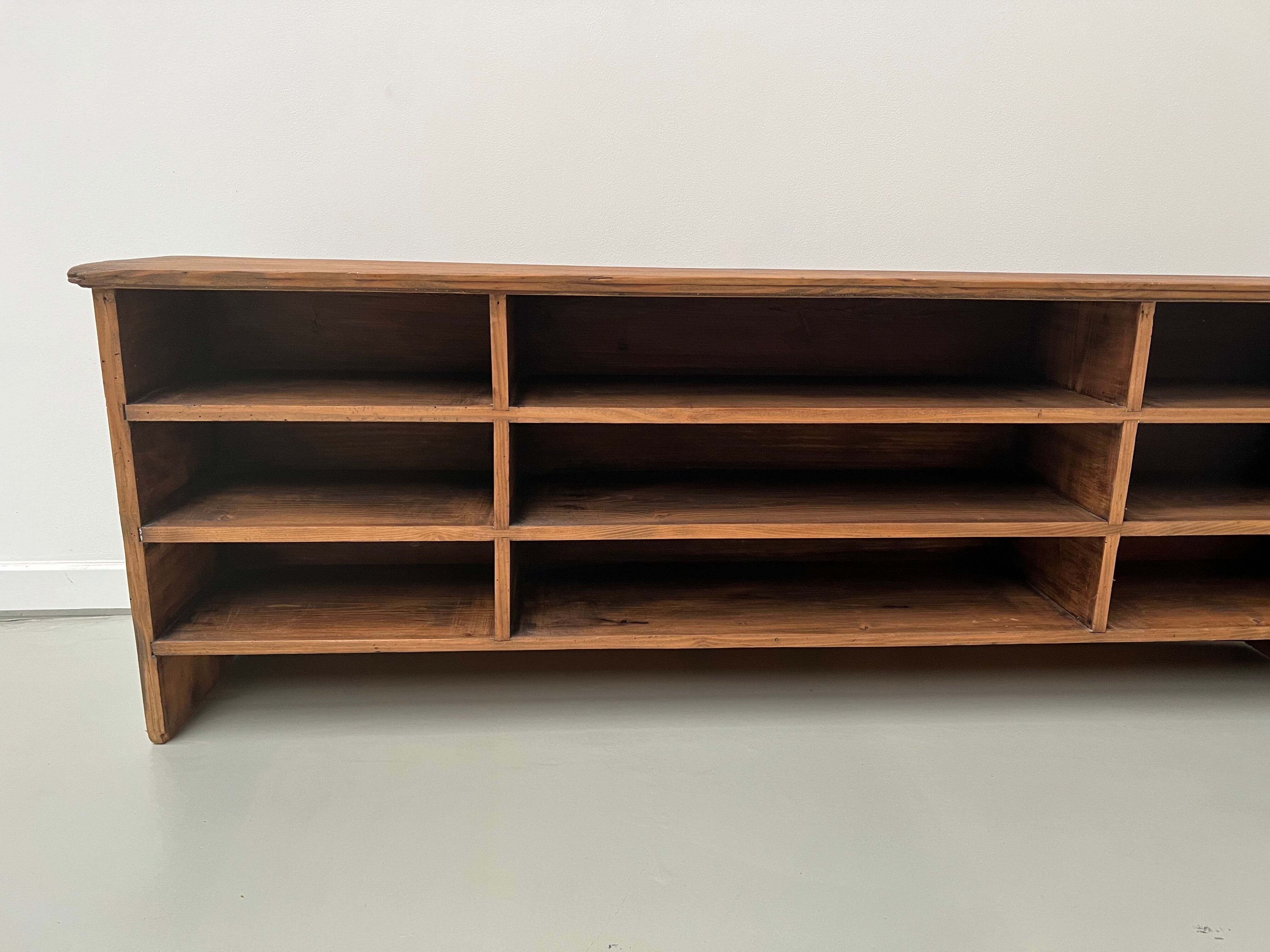 Antique pine cabinet with lockers