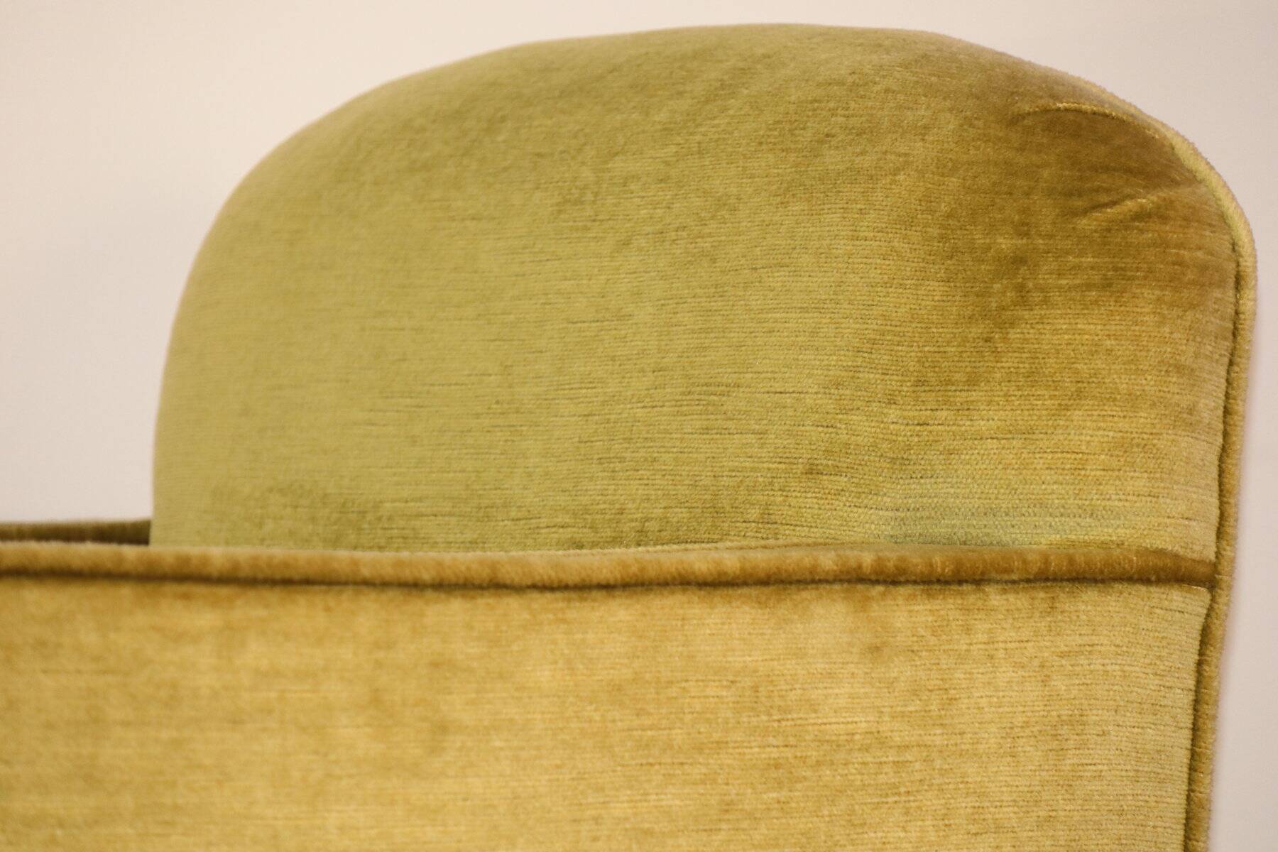 Pair of vintage velvet armchairs with footrest - 1950s