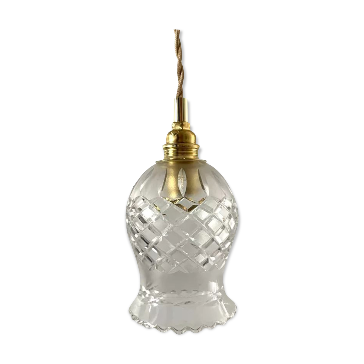 Vintage carved glass walker