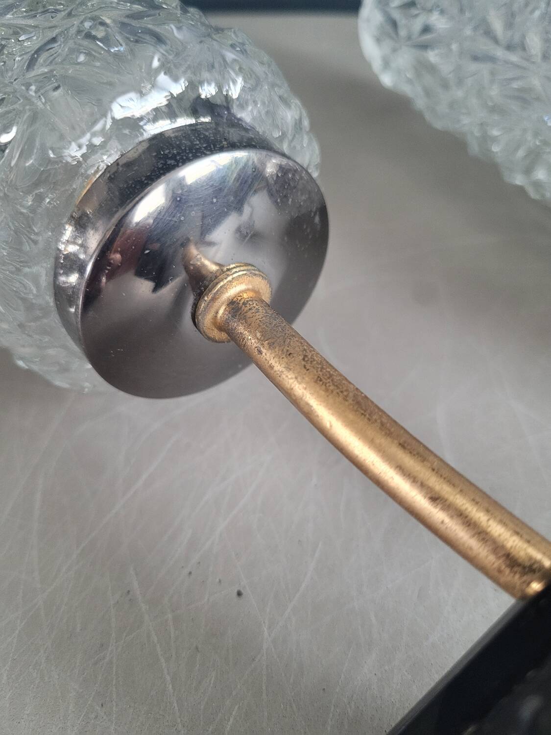 Pair of vintage molded glass wall sconces