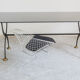 Wrought iron table with black lacquered glass, Italia 1970s