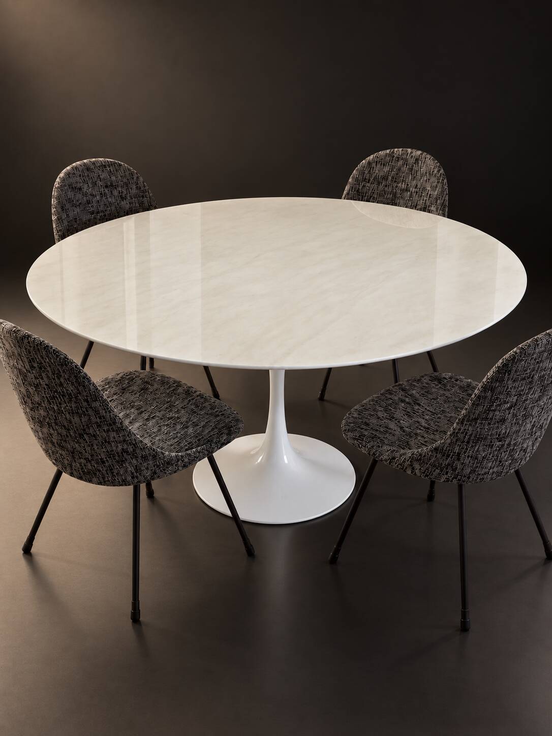 Table Tulip en marbre de Carrare vintage - Knoll