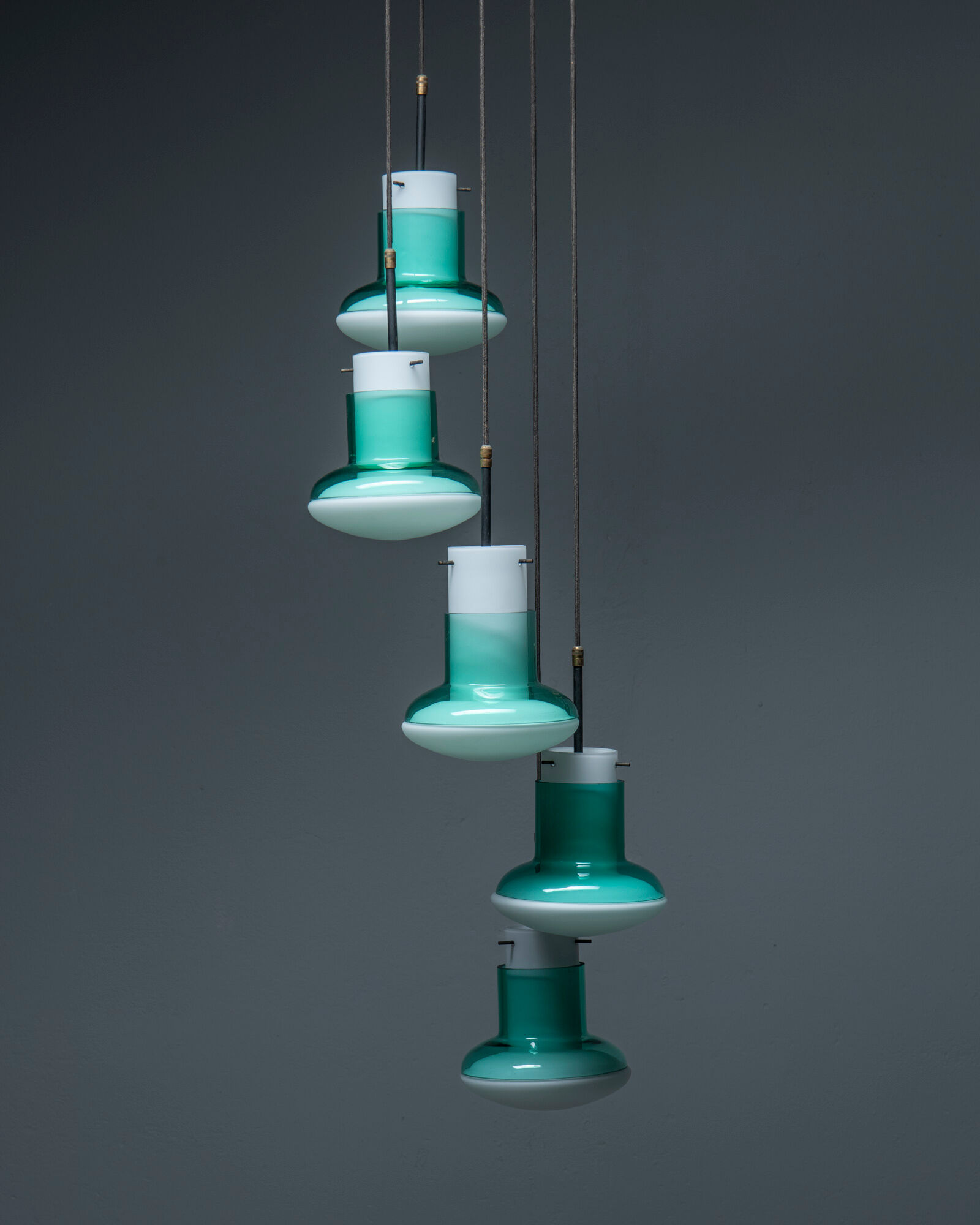 Chandelier in handblown glass Vistosi Italy 1950s