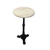 French Bistro Side Table Marble Top, mid-century