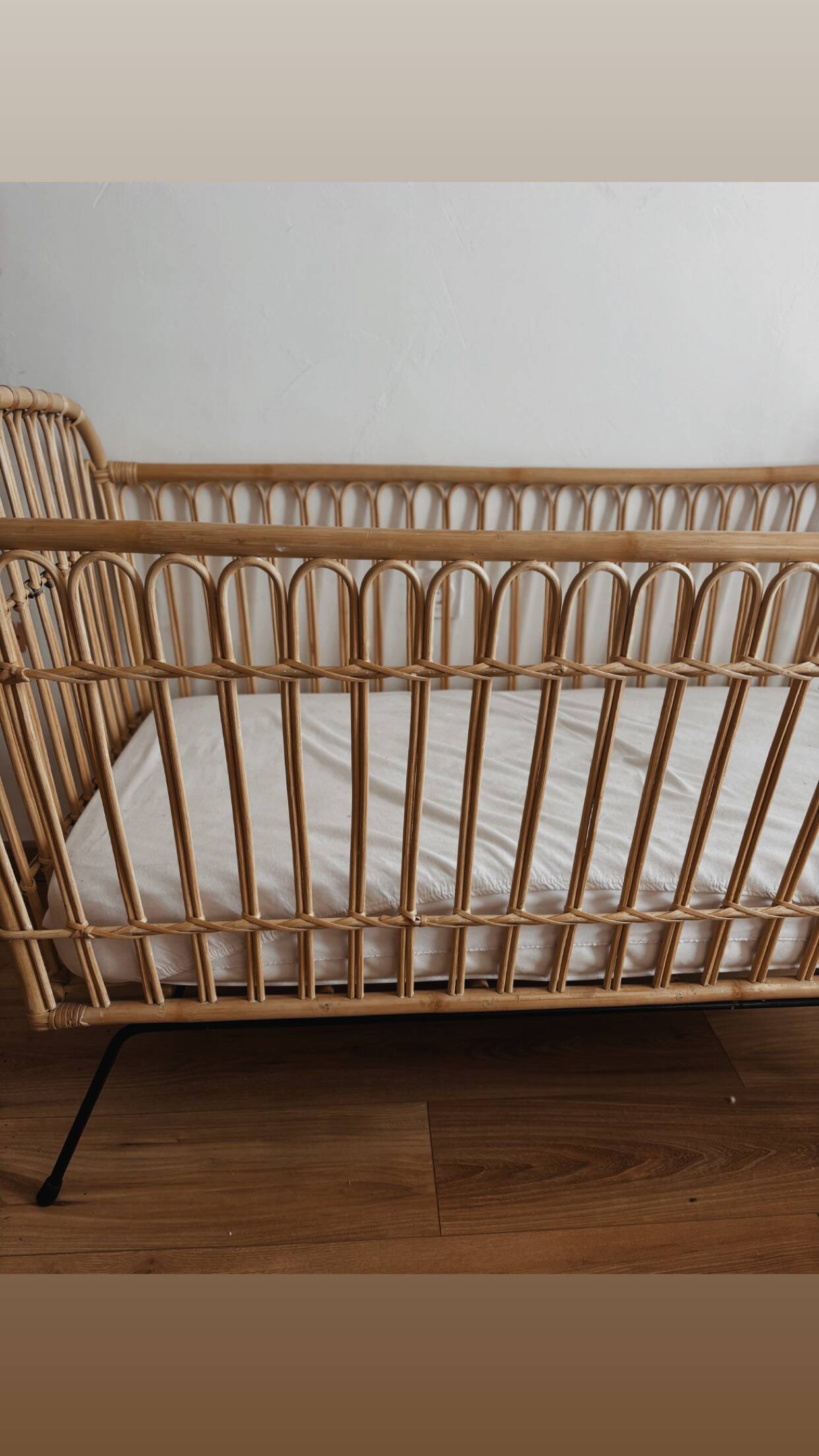 Handmade Saudaura rattan children's bed – Zara Home mattress included.