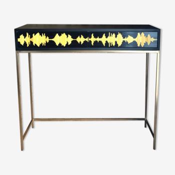 Console "Rock" straw marquetry