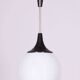 Mid-Century Chandelier in Chromed Steel and Opaline Glass, Czech, 1950s