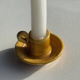 Bougeoir jaune, poterie Massucco Aubagne