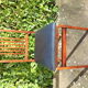 Folding chair in wood and leather, set of 4