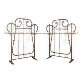 Antique 19thc victorian pair of brass coat stands c.1890