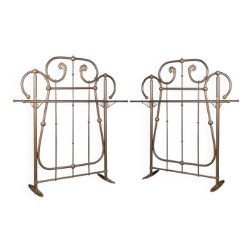 Antique 19thc victorian pair of brass coat stands c.1890