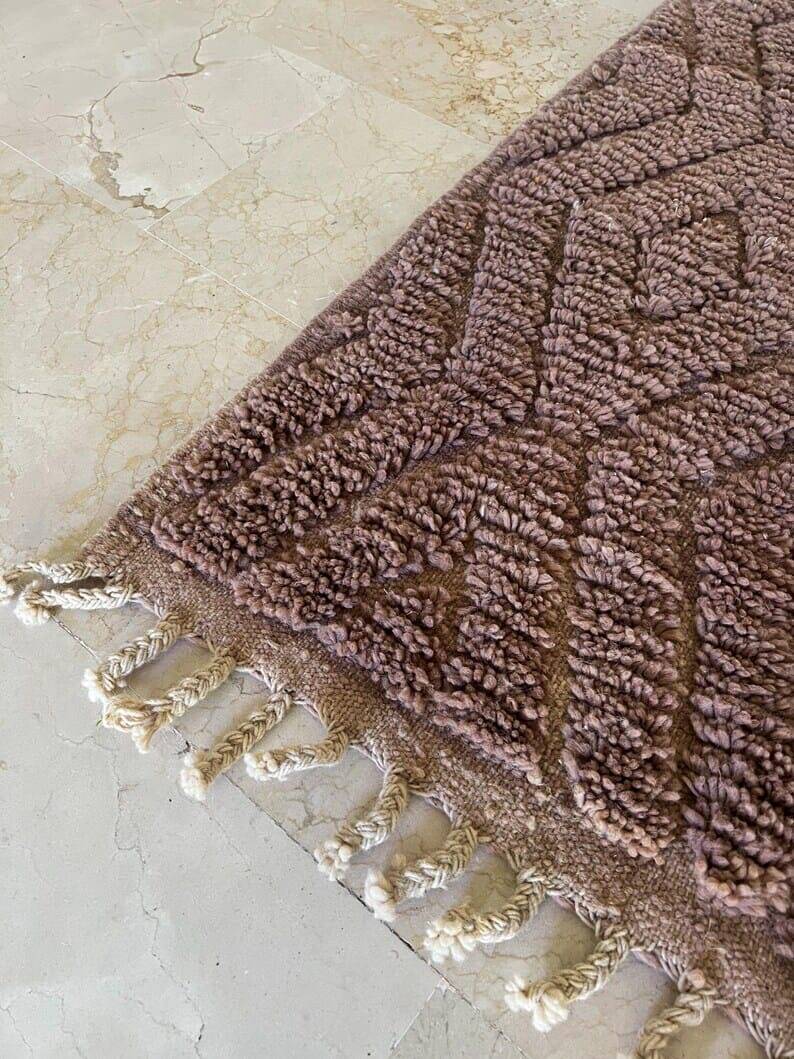 Handmade pure wool rug, brown, size 150/250 cm.