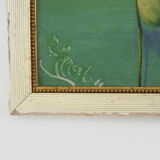 Mixed technical painting on wood. Signed R Marcel 1909