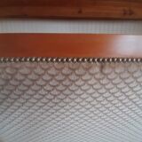 2-seater Louis XV style sofa - arched legs - Art Deco patterned velvet fabric - Beige