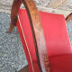 Fauteuil bridge vintage rouge années 40