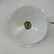 Antique lace-work pendant light in vintage opal, 24.5 cm