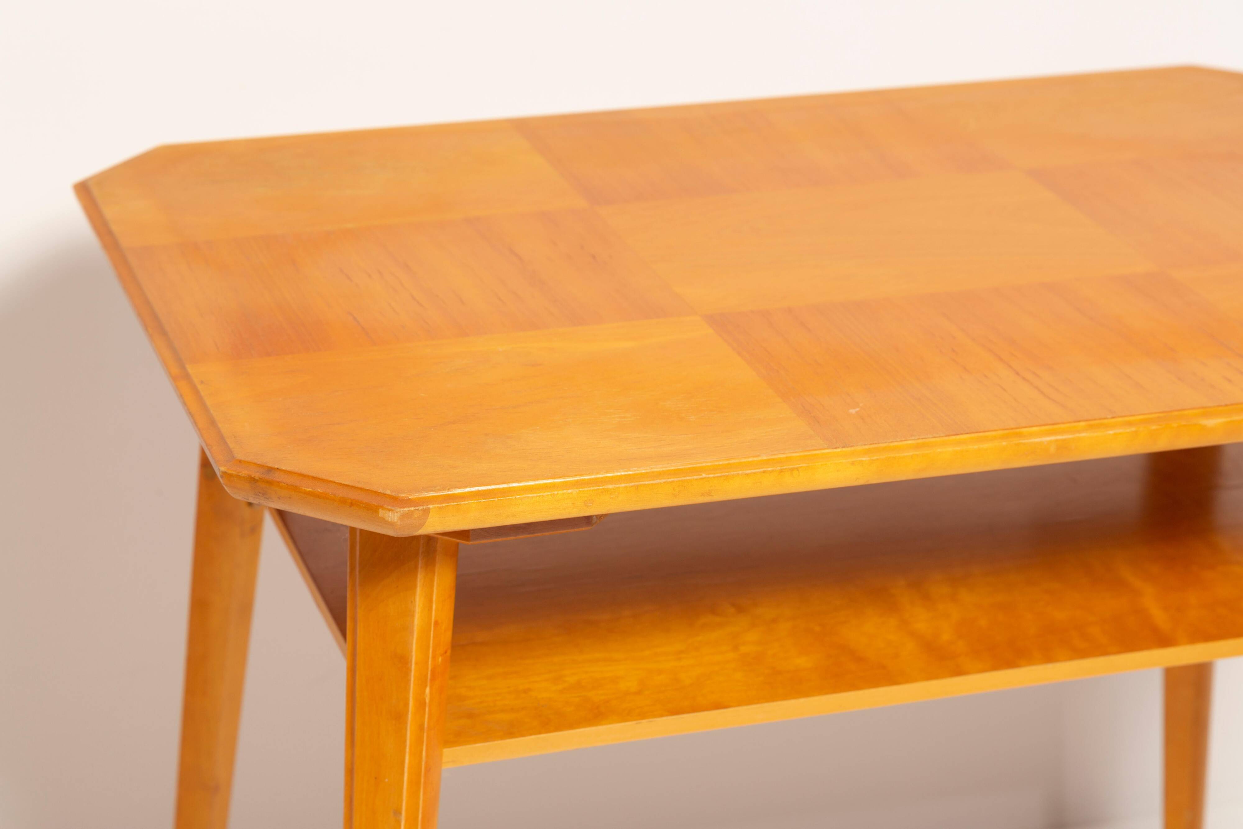 Mid-century modern coffee table, light wood, Europe, 1960s