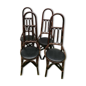 lot de 4 chaises en bambou