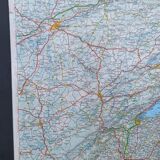 Very large Swiss road map on tole - 126 x 86.5 cm