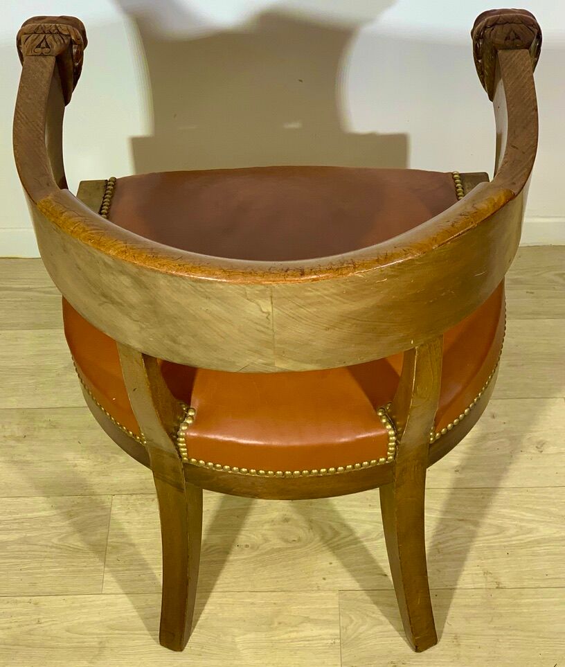 Empire mahogany office chair with gondola back