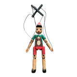 Pinocchio articulated wooden puppet, height 81 cm
