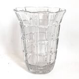 Large chiseled crystal vase from the 60s Height 25.5 cm