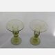 Pair of biot glass candlesticks