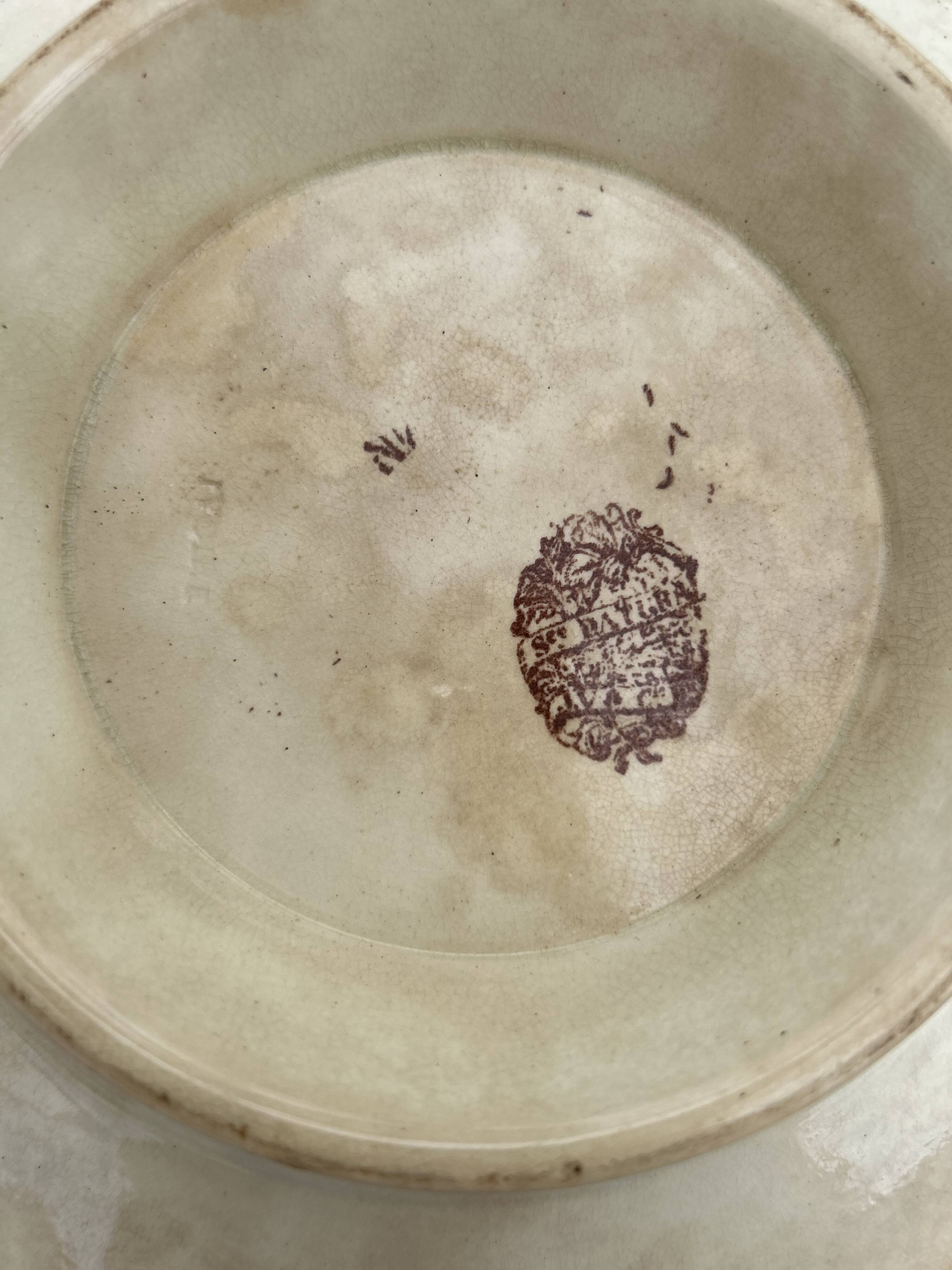 Antique French Terre de Fer Floral Compotier – c.1890–1910