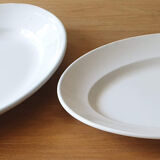 Plats de service en fiance blanche