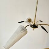 1960s tulip and spike chandelier with 3 lights