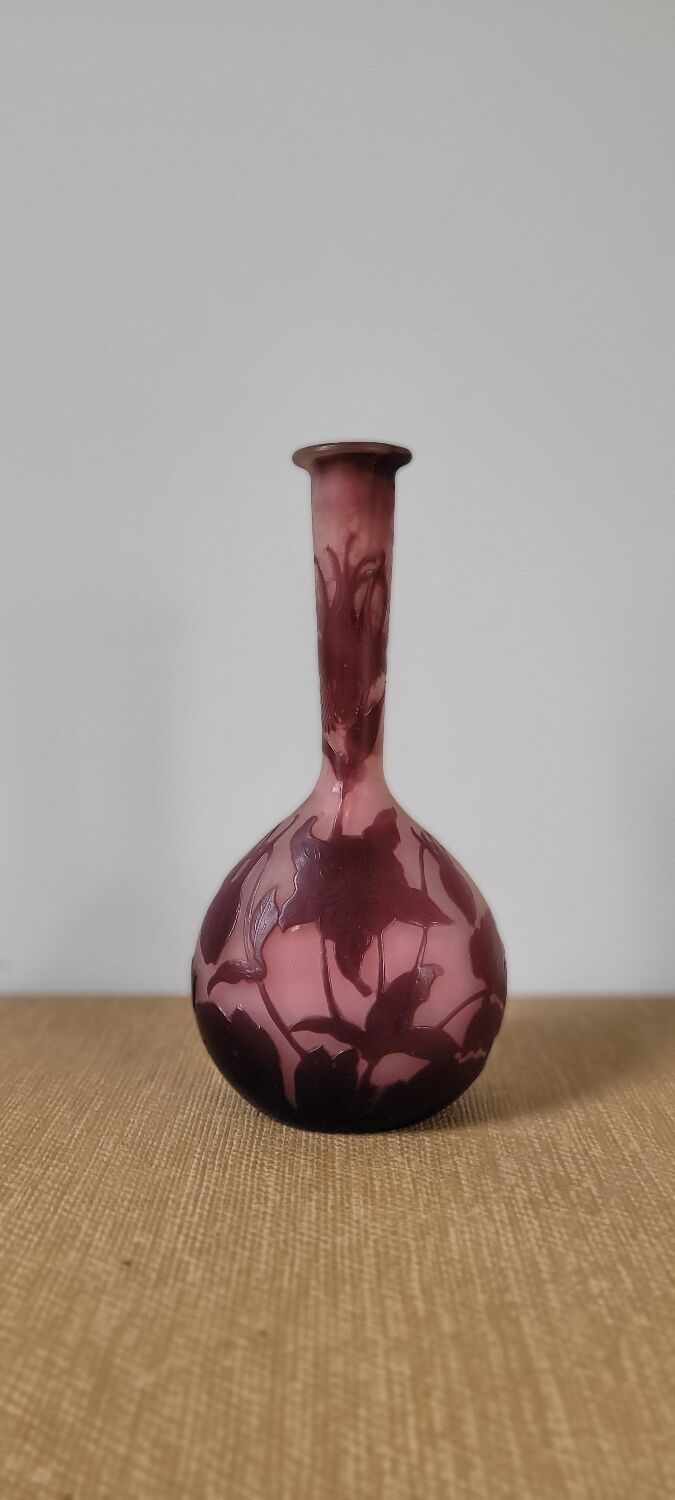 Soliflore vase signed Gallé