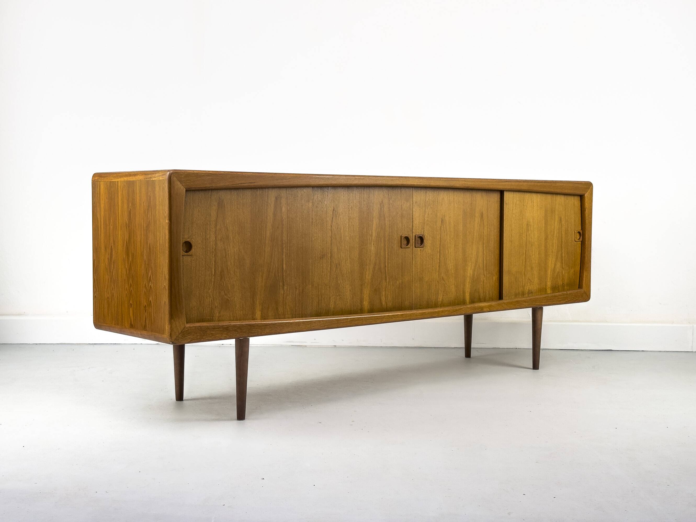Vintage Teak Sideboard with Drawers and Sliding Doors, 1960s