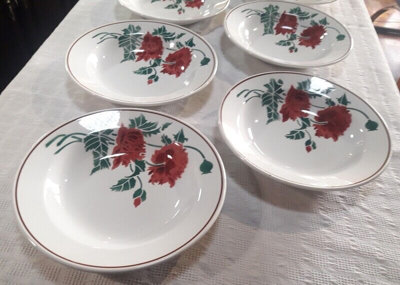 9 hollow plates Luxeuil HBCM flowers and foliage