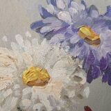 Antique floral painting from France, mid-20th century