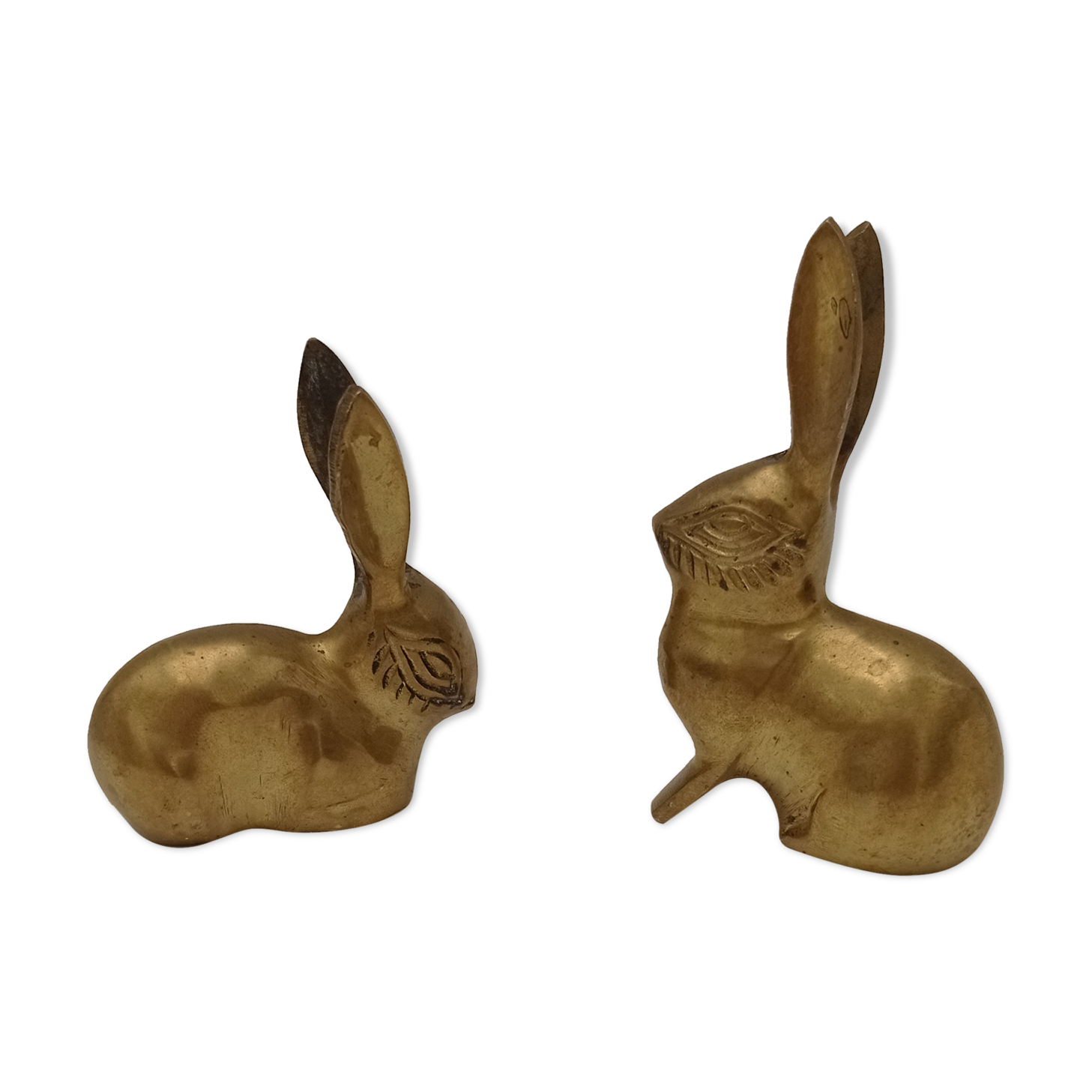 Brass rabbit couple