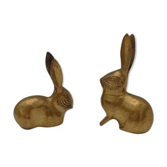Brass rabbit couple