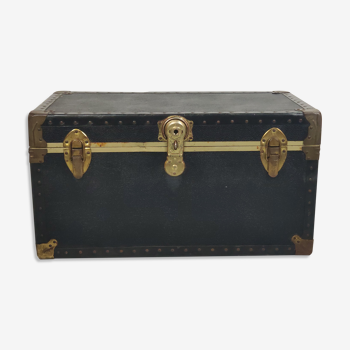 Old black trunk and brass