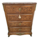 Louis XV chest of drawers in marquetry and gilded bronze - Marble top