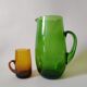 Pitcher and glasses in blown glass vintage 60s