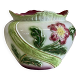 Floral cachepot from the early 20th century in slip
