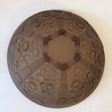 Art Deco smoked molded glass bowl signed Stella