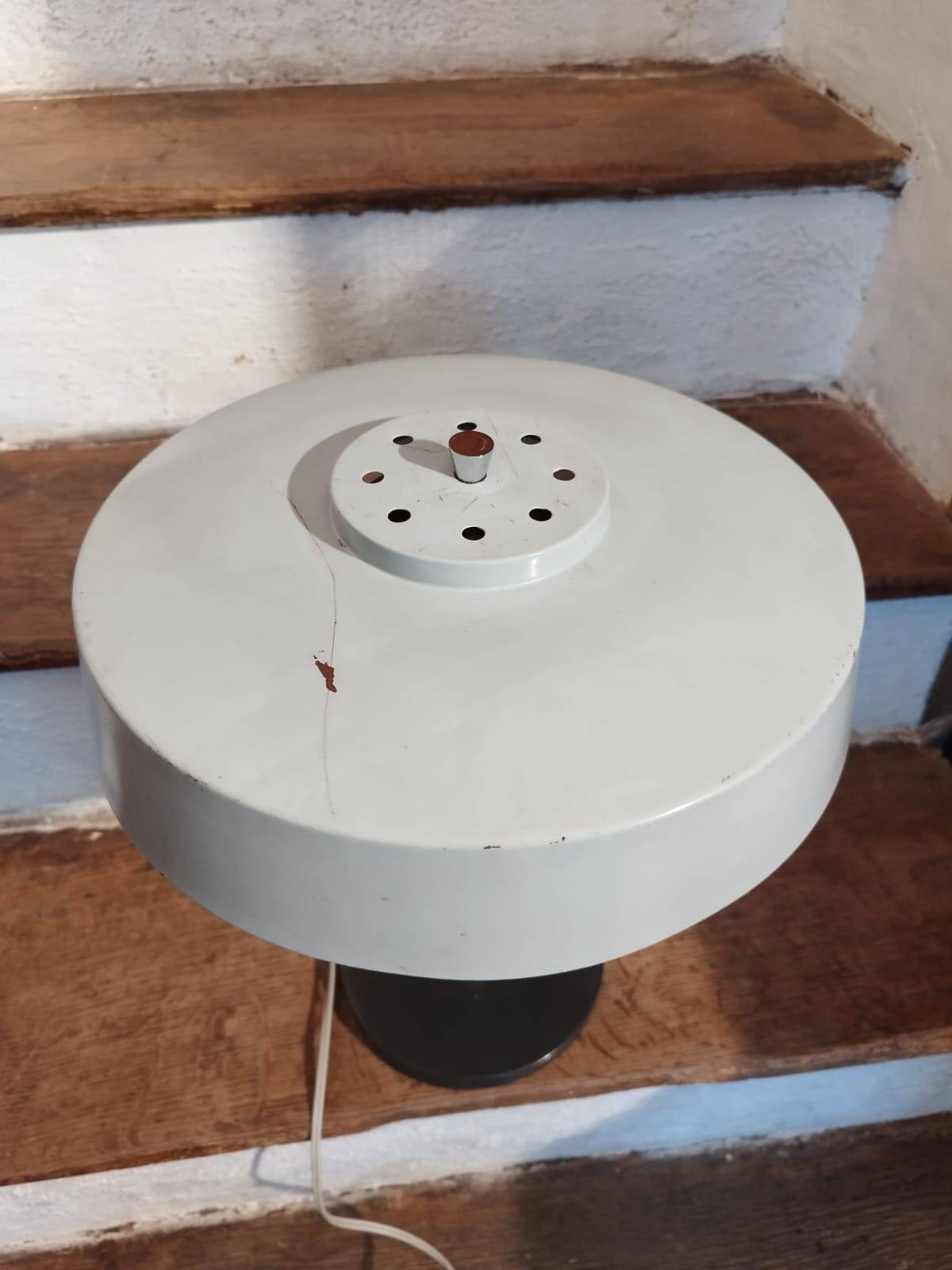 Vintage gray lamp, industrial style, 50s-60s