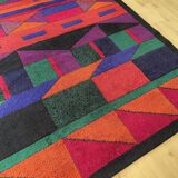 Psychedelic Memphis Style abstract Rug Carpet by Atrium Tefzet, Germany 1980s
