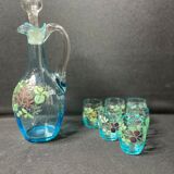 Cabaret à liqueur émaillé avec 6 gobelets – Art nouveau
