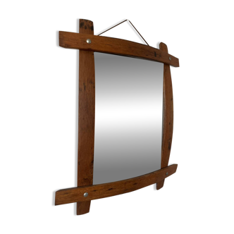 Brutalist wooden mirror 73cm x 86cm