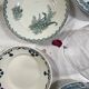 Set of 6 mismatched antique earthenware dinner plates