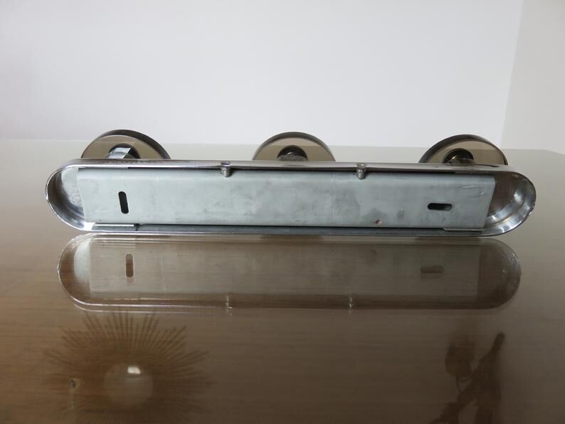 Fontana Arte chrome metal and smoked glass coat rack 70