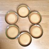 6 stoneware dessert plates 1970